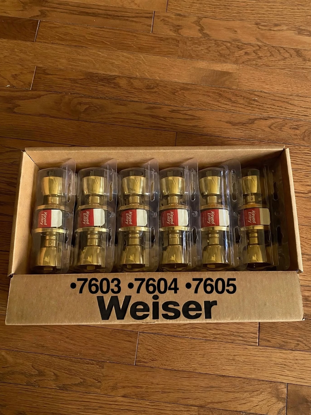 Weiser Brass Door Knobs -Keyed Entry